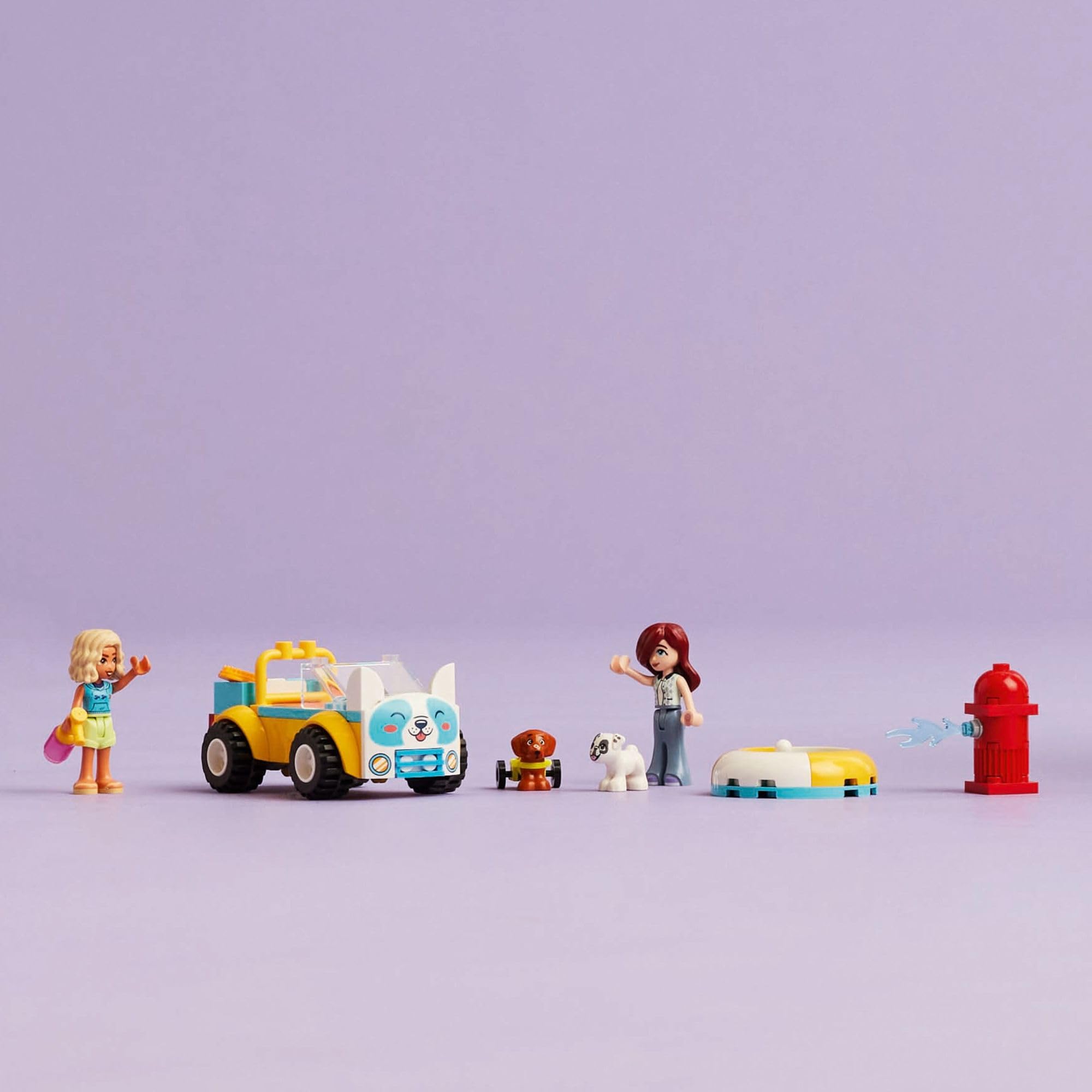 LEGO Friends Dog Grooming Car Toy, Building Toy for Kids Who Love Animals and Nature, Comes with 2 Mini Doll Characters and 2 Dog Toy Figures, Vet Toy Gift Idea for Girls and Boys Ages 4 and Up, 42635
