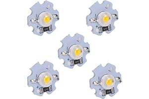 POCREATION 25Pcs AXD-1W-5V LED Chips, 5V LED Chip Bulb, 200LM 1W High Power LED Lamp Beads for DIY Lighting Fixtures(Warm White 30003200K)