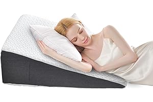 Cosmoluxe Extra Large (33x31x12) Bed Wedge Pillow with Cooling Memory Foam Top, Triangle Pillow for Acid Reflux, Heartburn, Snoring, and GERD Relief, Headboard Wedge to Reduce Neck and Back Pain
