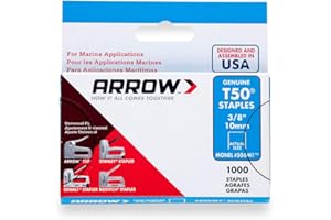 Arrow Fastener 506M1 Heavy Duty T50 Monel Staples for Marine Applications, 3/8-Inch Leg Length, 3/8-Inch Crown Size, 1000-Pack