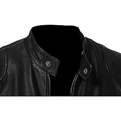 SWJGLITTR Men Slim Fit Motorcyle Leather Jacket
