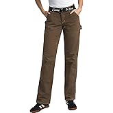 Dickies Womens Straight Leg Carpenter Work Pants, Size Down for Ideal Fit | Hammer Loop, Utility and Cargo Pockets, Matching Logo Belt Included, Relaxed Through the Hips