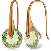 Galaxy Gold GG 11.50 CT. 14k Rose Gold Fish Hook Earrings with Green Amethysts