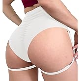 BZB Women's High Waist Yoga Shorts with Garters Booty Dance Cheeky Hot Pants Gym Workout Active Butt Lifting Sports Leggings