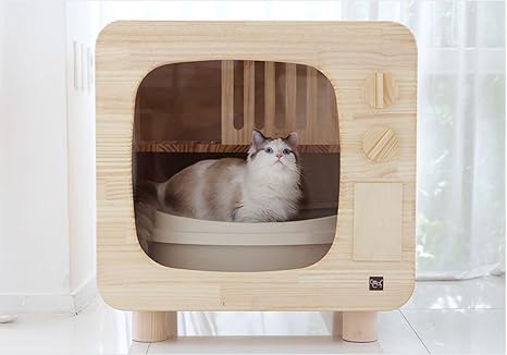 Amazon Com Premium Natural Wood Cat Litter Box Furniture Diy Cat