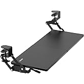 VIVO Large Clamp-on 68cm (83cm Including Clamps) x 28cm Computer Keyboard and Mouse Platform with Swinging Height Adjustment,