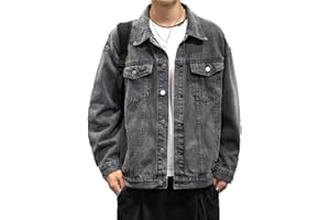 Men Denim Jacket Vintage Jean Coats Streetwear Jean Jacket Men Turn Down Collar Denim Outerwear Cotton Jacket