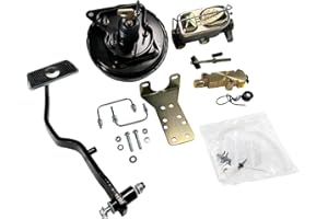 IBESTWOLF 9" Power Brake Booster Conversion Kit with 1" Bore Master Cylinder & Pedal Pad for 1967-1970 Ford Mustang Disc Drum