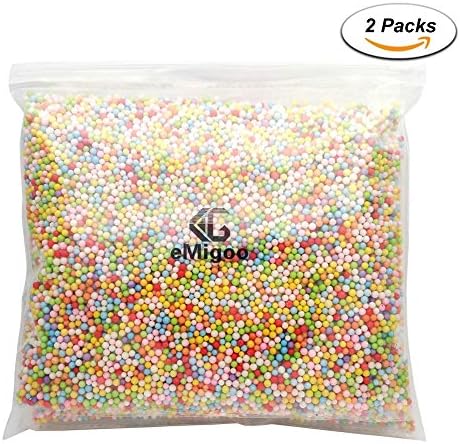 eMigoo Styrofoam Balls Polystyrene Foam Balls, Assorted Color, 0.1 - 0.18 Inches for Slime Making DIY Crafts Ornament, 20000 Pieces