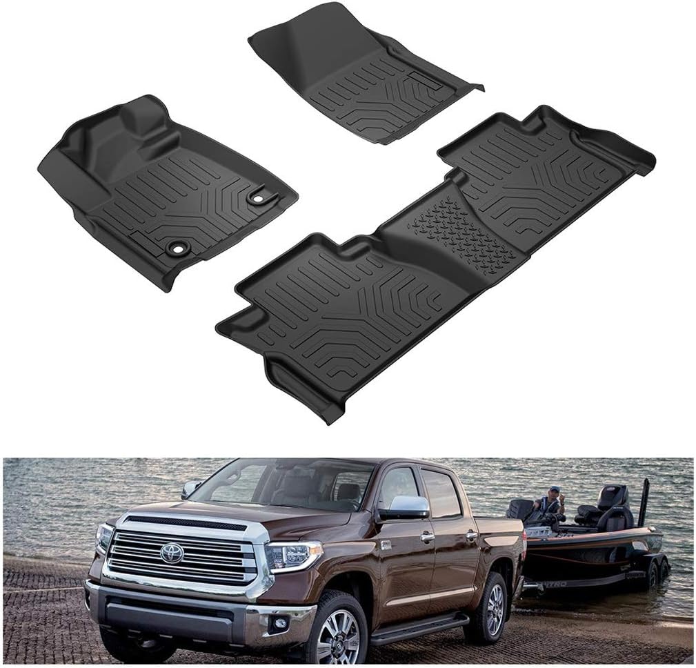 FXnn Car mats, 3-piece, waterproof, for 2014-2019 Toyota TUNDRA Crew Max Cab