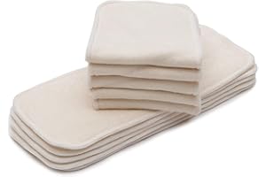 KaWaii Baby Cloth Diaper Inserts 4 Layers of Premium Bamboo, No Microfiber or Fleece, Reusable Booster Pads 0-18 Months, 10-P