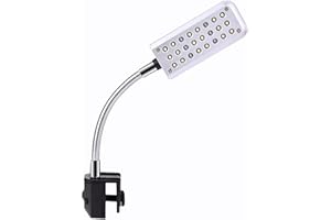 Goehiaul Aquarium Light Clip on Fish Tank Lighting Small Fish Light for Rimless Fish Tanks, White and Blue LEDs