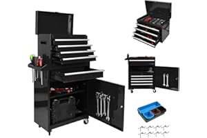 5-Drawer Rolling Tool Chest with Wheels & Detachable Top, Heavy-Duty Steel Toolbox for Garage, Workshop, or Warehouse, Includ