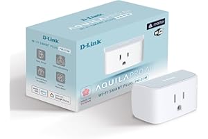 D-Link PM-01M Wi-Fi Smart Plug, Aquila PRO AI & Matter Supported, Compact Design, 15A/1800W Max, Energy Monitoring, Easy Blue