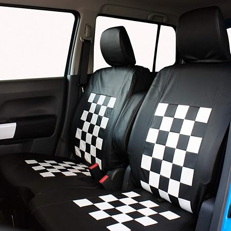 Amazon ハスラー シートカバーmr52s 92s Monotone Check 1台分セット シートカバー 車 バイク