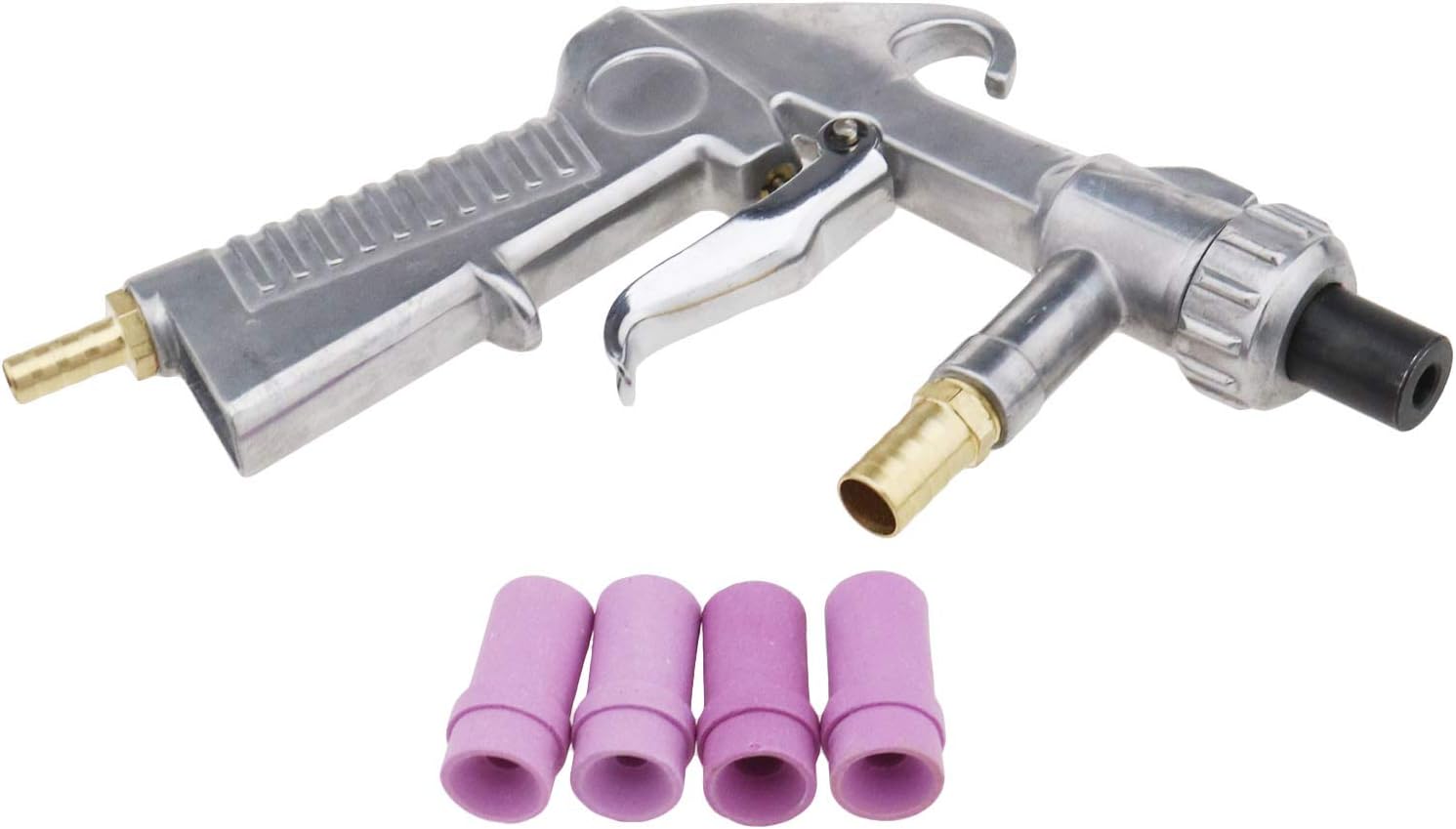 Sandstrahlpistole Set Strahlpistohle Sandblaster Air Siphon Feed mit Düsen