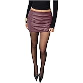 MakeMeChic Women's Faux Leather Mini Skirt Low Waist Stretchy Y2k Party Skirts