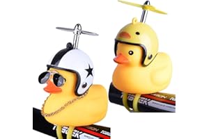 OMEET Lovely Yellow Duck Bike Bell, Kids Bike Horn, Rubber Yellow Duck Bicycle Accessories with LED Light - for Kids Toddler Children Adults Sport Outdoor
