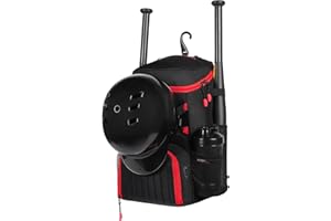 GRANDUP Lightweight Baseball Bat Backpack with Shoe Compartment, Softball Gift for Women with Fence Hook & Batting Glove, Helmet | Multiple Colors