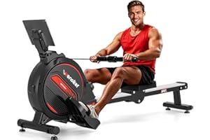 Wenoker Rowing Machine for Home, Magnetic Rower Machine, 350 LB Weight Capacity, 16-Level Silent Resistance Row Machine for Gym Exercise Full-Body Workout Compact Rower with LCD Monitor Tablet Holder