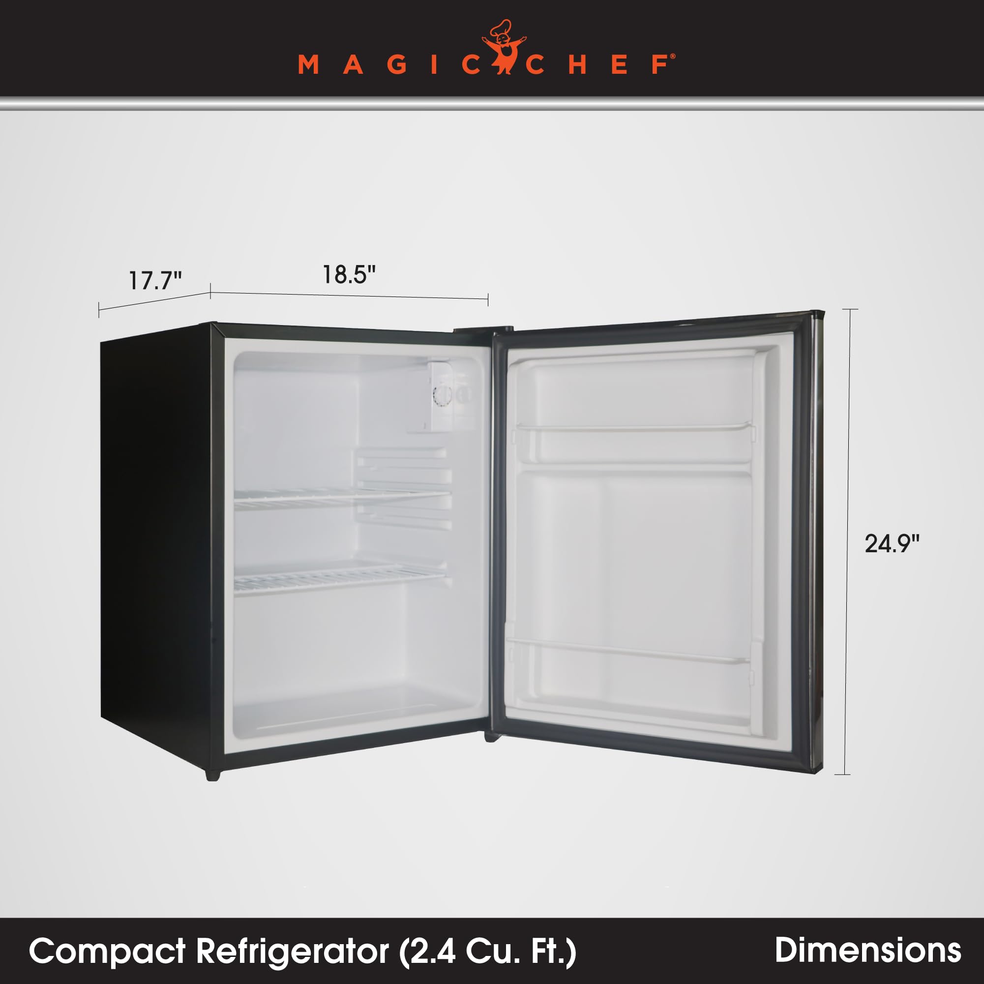 Magic Chef MCAR240SE2 Energy Star Stainless Steel Door 2.4 Cu. Ft. Mini All-Refrigerator, Silver