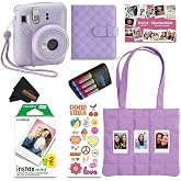 FUJIFILM INSTAX Mini 12 Holiday Bundle 2025 | with Extra Instax Mini Film + 4 Pk AA Batteries &amp; Sunshine Photo Microfiber Cleaning Cloth (10 Items) (20 Sheets, Lilac Purple)