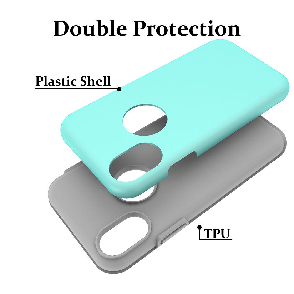 iPhone X Case, MagicSky Slim Corner Protection Shock Absorption Hybrid Dual Layer Armor Defender Protective Case Cover for Apple iPhoneX - Cyan