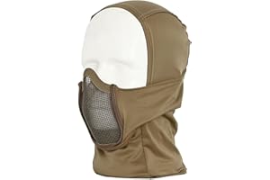 tactifans Airsoft Balaclava Mesh Mask Ninja Style with Full Face Mouth Protection Airsoft Paintball Mask Waterproof Metal Mesh Mask