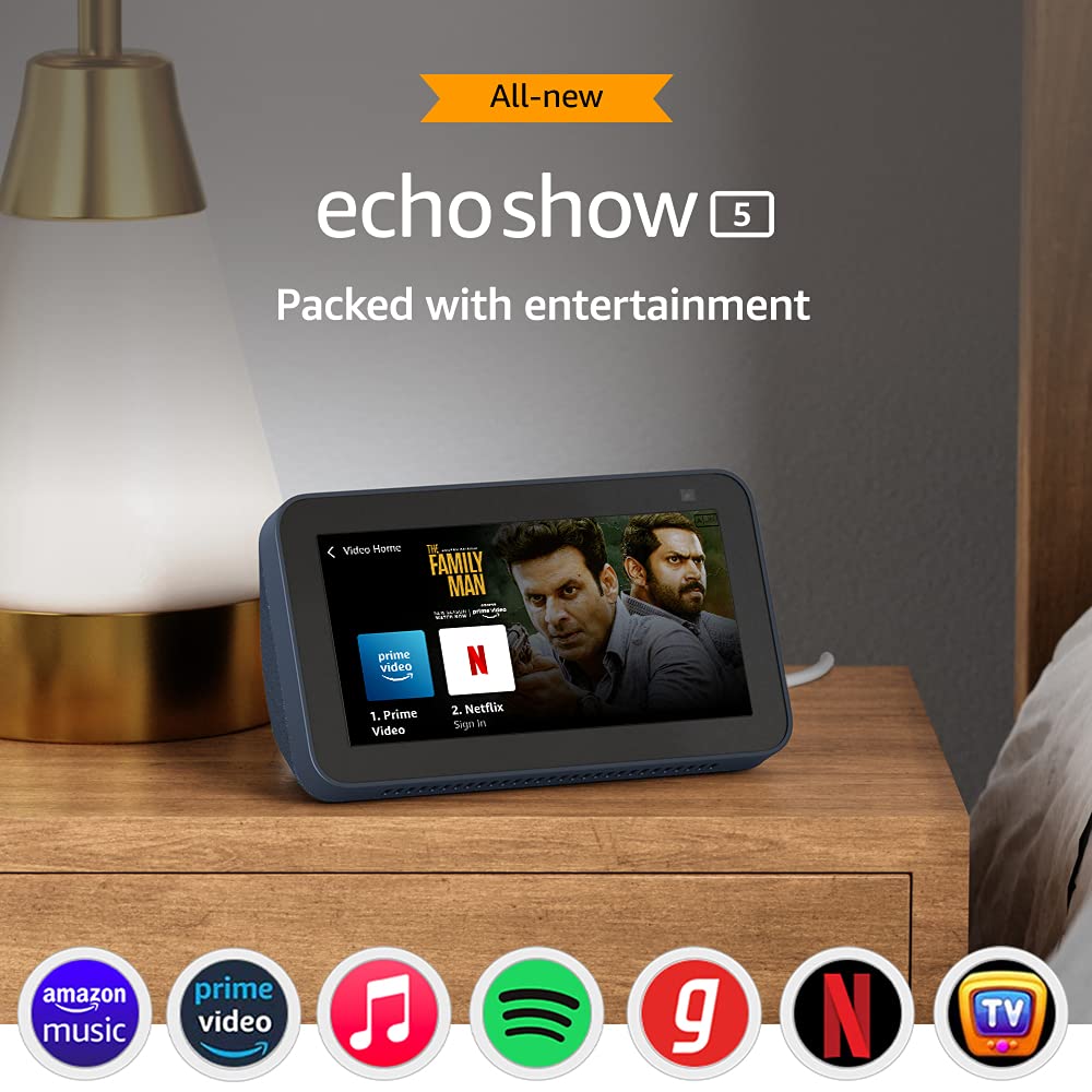 All new Echo Show 5 (2nd Gen, 2021 release) Smart speaker with Alexa 5.5" screen, crisp