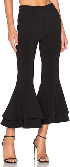 high waisted ruffle trousers