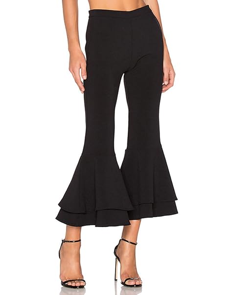 frill flared trousers