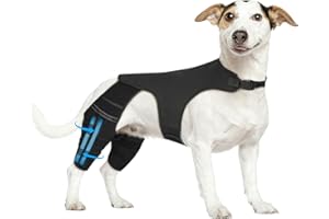 Marnonsis Dog Leg Braces for Back Leg, Adjustable Dog Knee Brace for Torn Acl Hind Leg with 4 Stabilizers, Hip Support to Red