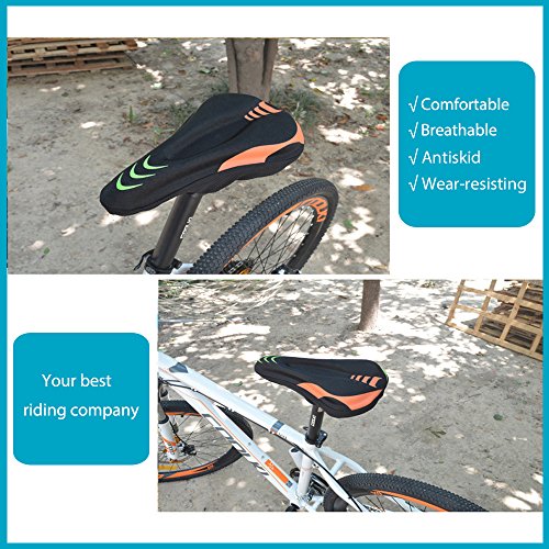 image for WOTOW Gel Bike Seat Cover Cushion, Comfortable Silica & Foam Padded Bi