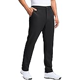 Pudolla Men's Fleece Lined Golf Pants 30"/32" Warm Comfy Dress Winter Water Resistant Pants Cold Weather Casual Trousers
