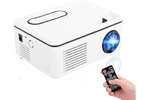 CICIGLOW Mini Projector, Portable Video-Projector,Multimedia Home Theater Movie Projector,Video Projector 1080P Compatible with Desktop Computers DVD Speaker Game Console(White)