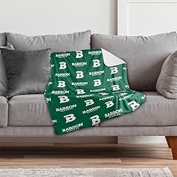 Babson College Logo Pattern Sherpa Blanket, Warm