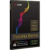 A-SUB Luster Photo Paper, Waterproof, 11x17 Inch | 50 Sheets, 66lb, Single Sided, for Inkjet Printers, for Photo Printing, Art Prints