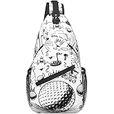 Golf Sling Bag Golf Balls Crossbody Backpack Sport Gym Chest Bags Hiking Travel Casual Daypack For Women Men Adults Gifts