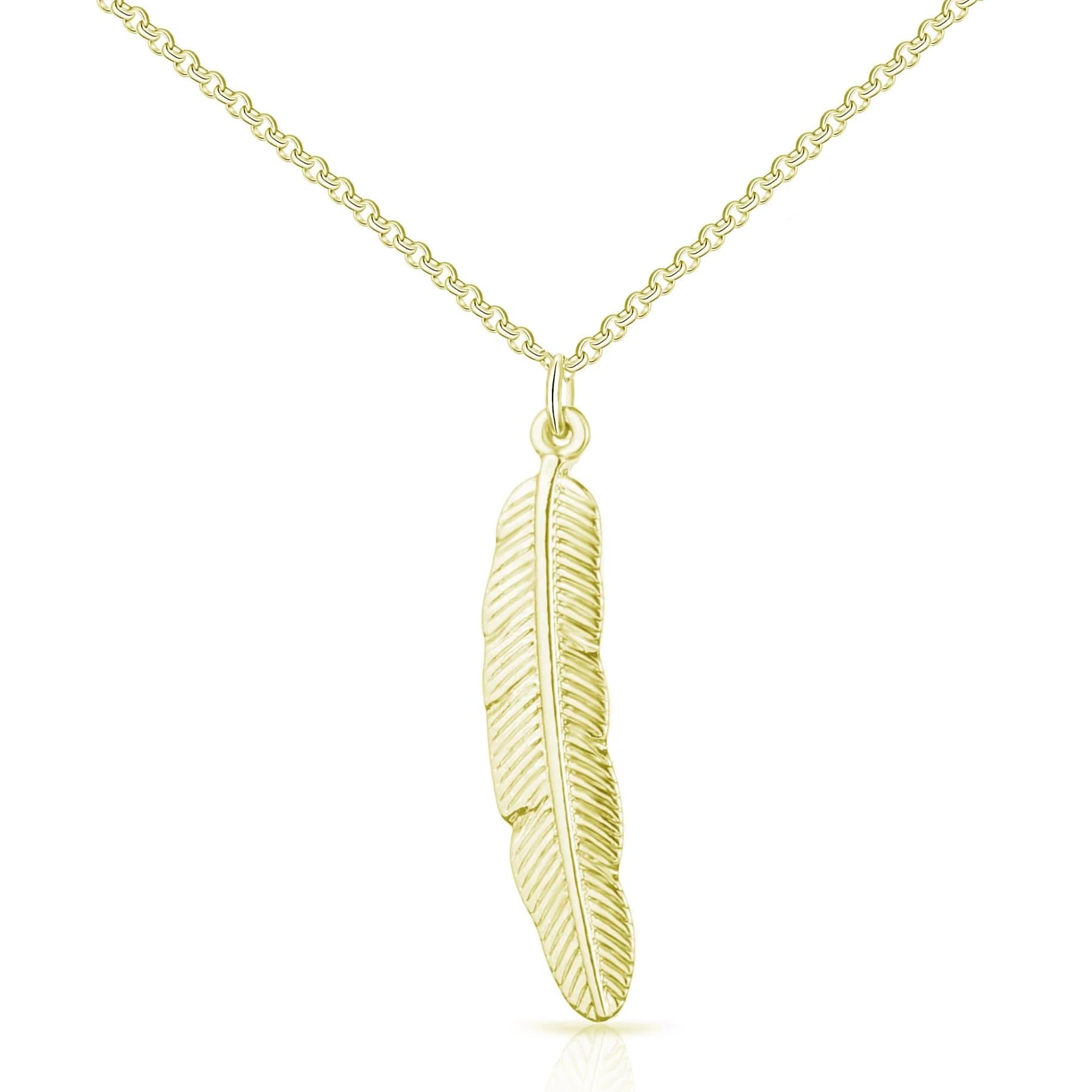 Philip Jones 18k Gold Plated Feather Necklace