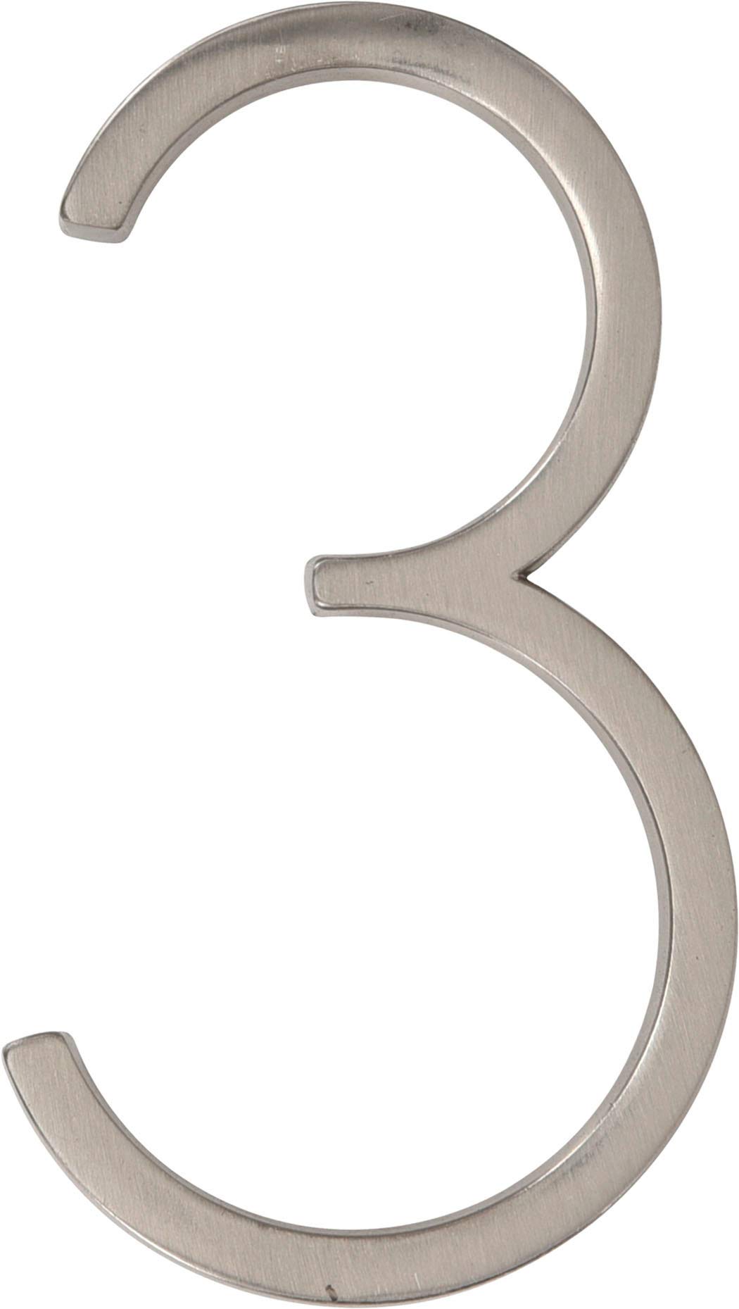 Distinctions 844703 Brushed Nickel Upgraded 5" Floating House Number 3