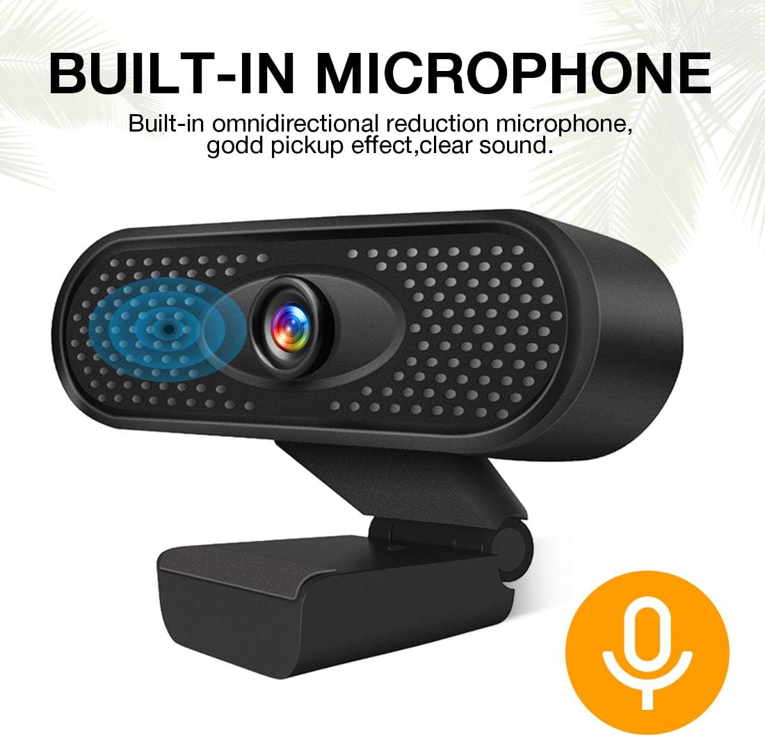 Webcam HD 1080P USB Camera PC Camera with Internal Microphone for Online Meetings Plug and Play Face Camera with Manual Focus for PC, Desktop or Laptop: Electronics