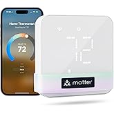 meross Smart Thermostat for Home, WiFi Thermostat Works with Matter, Alexa, Apple Home, Google Assistant, App & Voice Control, 7x24h Scheduling, Energy Saving, C-Wire Required