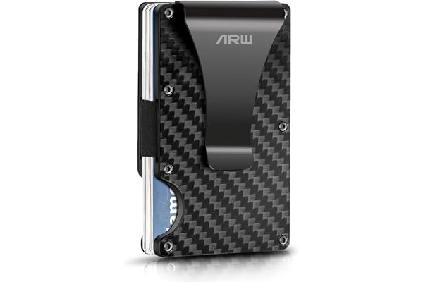 Minimalist Wallet for Men, ARW Metal Money Clip Wallet, RFID Blocking Aluminum Slim Cash Credit Card Holder
