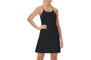 nuveti Womens Tennis Dress, 2-in-1 Golf Workout Dress Golf Workout Dress with Shorts Pockets, Athletic Dresses for Women