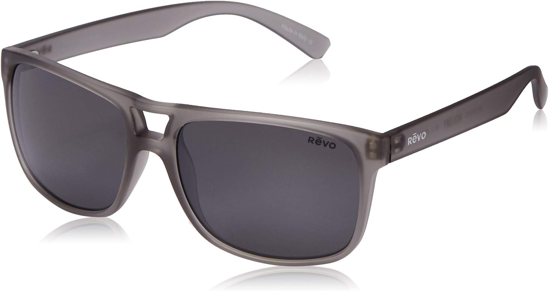 Revo Unisex RE 1019 Holsby Square Polarized UV Protection Sunglasses, Matte Grey Crystal Frame, Blue Water Lens