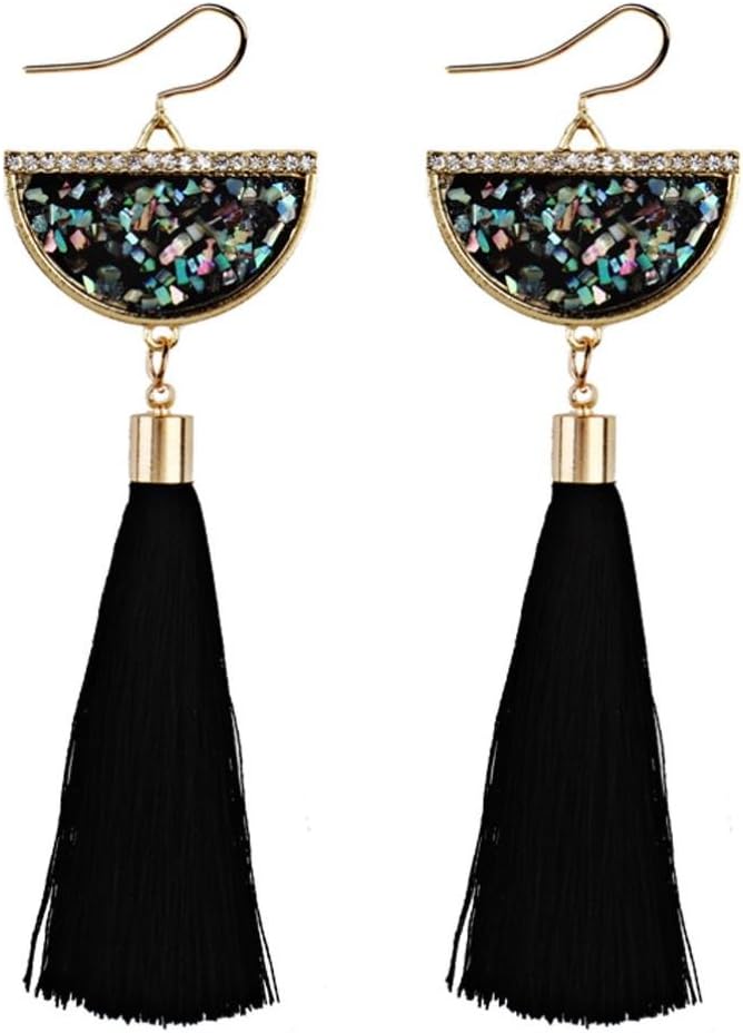 Tassel Earrings, Muranba Bohemian Statement Thread Tassel Chandelier Drop Dangle Earrings