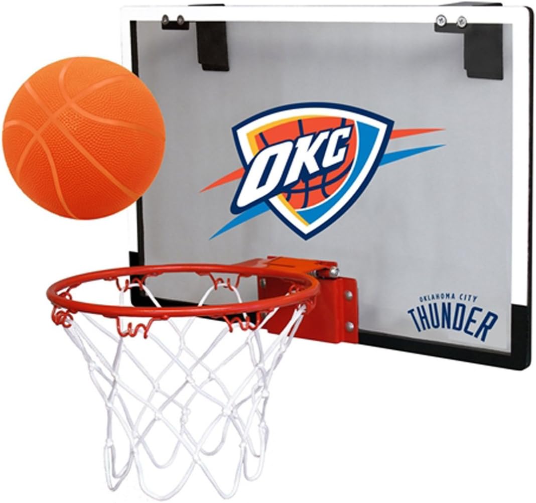 NBA Oklahoma City Thunder Game On Indoor Basketball Hoop & Ball Set: Sports & Outdoors