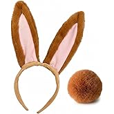 GUCILV Bunny Ears Headband Easter Ears Halloween Costumes Accessorie Furry Rabbit Ears Cosplay Bunny Ears And Tail