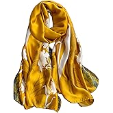 Myneiyi Fashion Scarves Scarf 100% Silk Feeling Scarf Silk Like Scarves Long Lightweight Sunscreen Shawls for Women