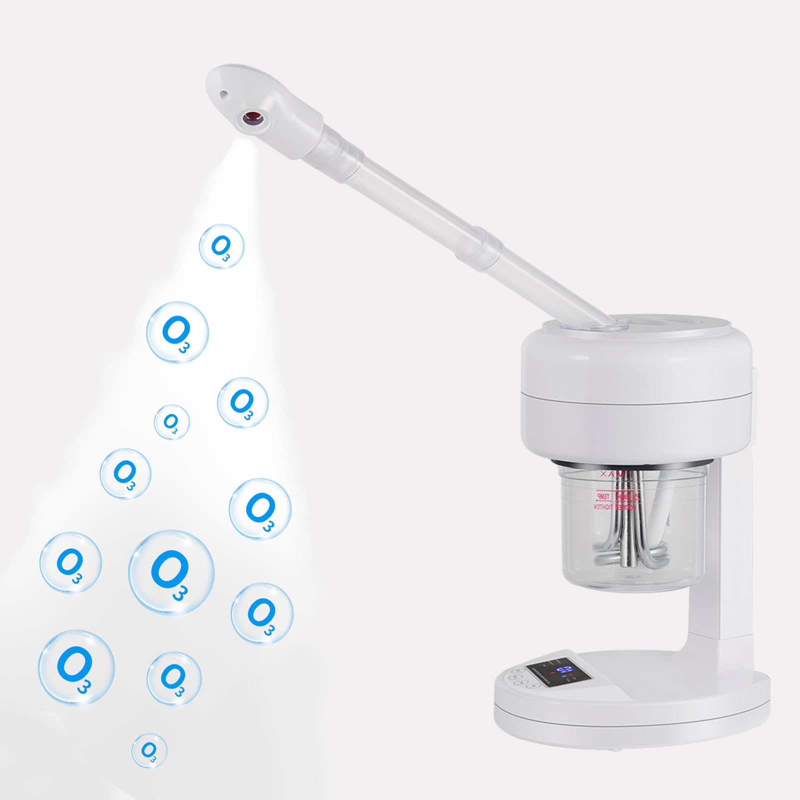 Photo 1 of HeavenBird Ozone Facial Steamer, Portable Nano Ionic Face Steamer with LCD Screen, Extendable 360° Rotating Arm, Rotatable Nozzle, Hot Mist Function for Personal Care at Home or Salon